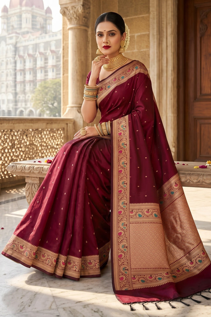 Crown of Desire - Muga Katan Silk Saree