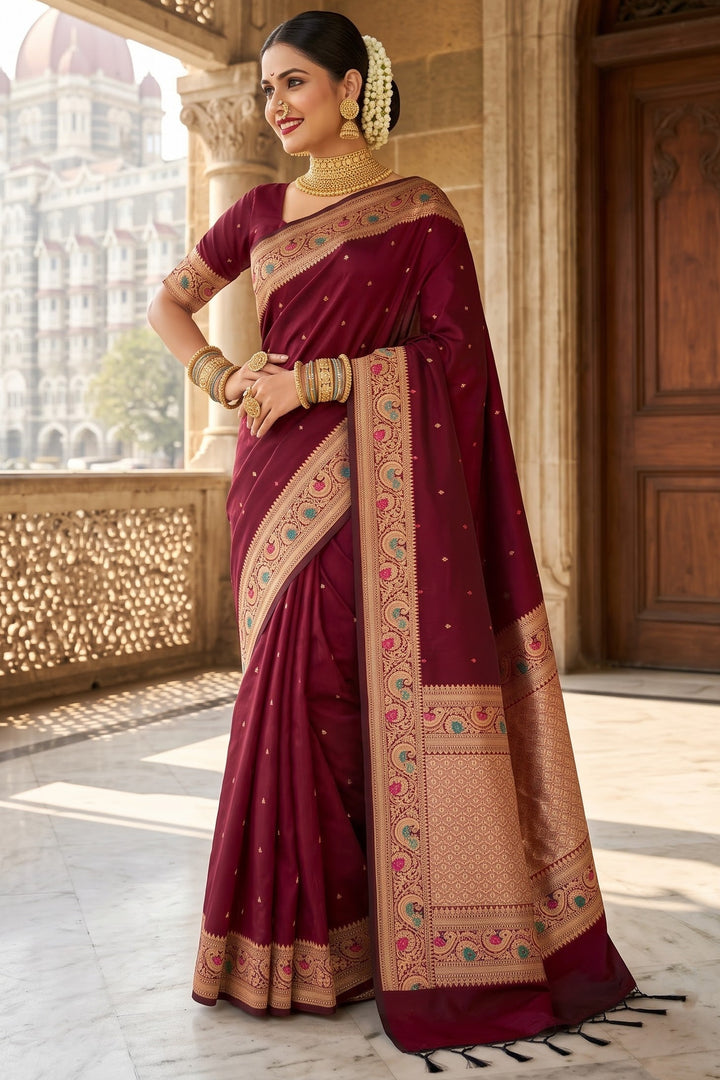 Crown of Desire - Muga Katan Silk Saree