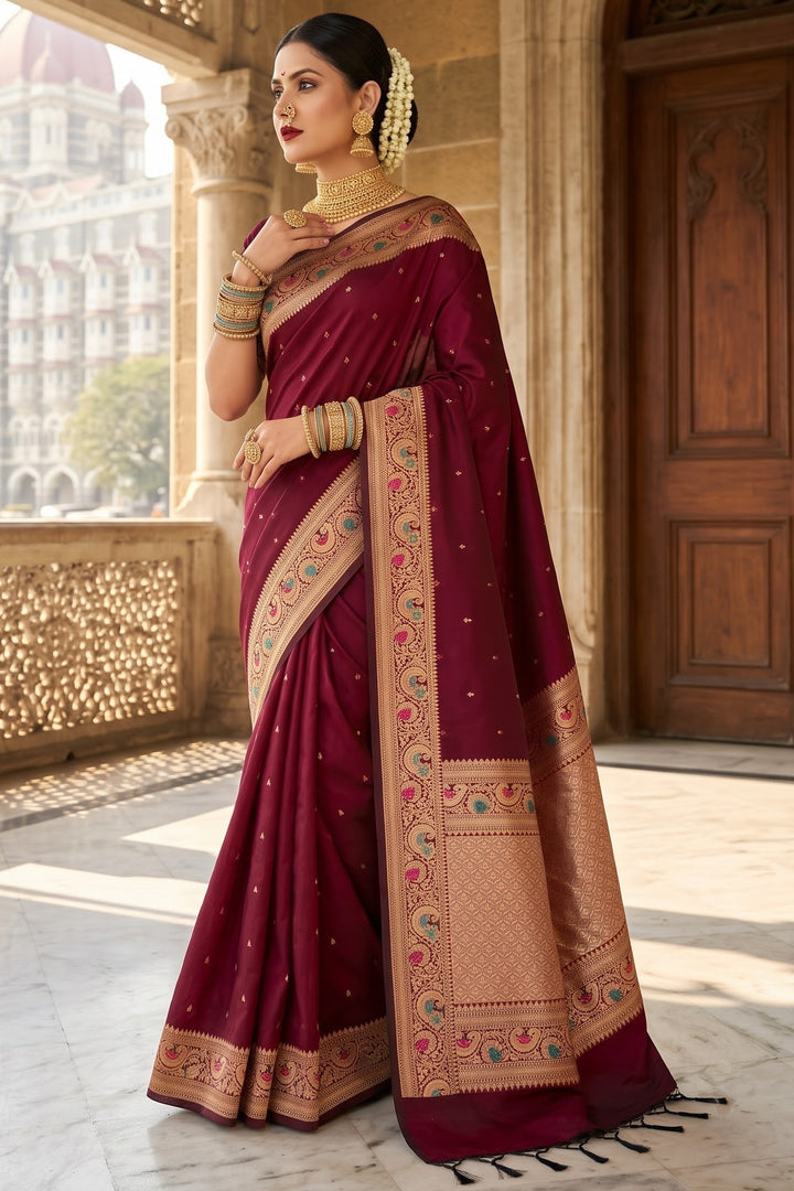 Crown of Desire - Muga Katan Silk Saree
