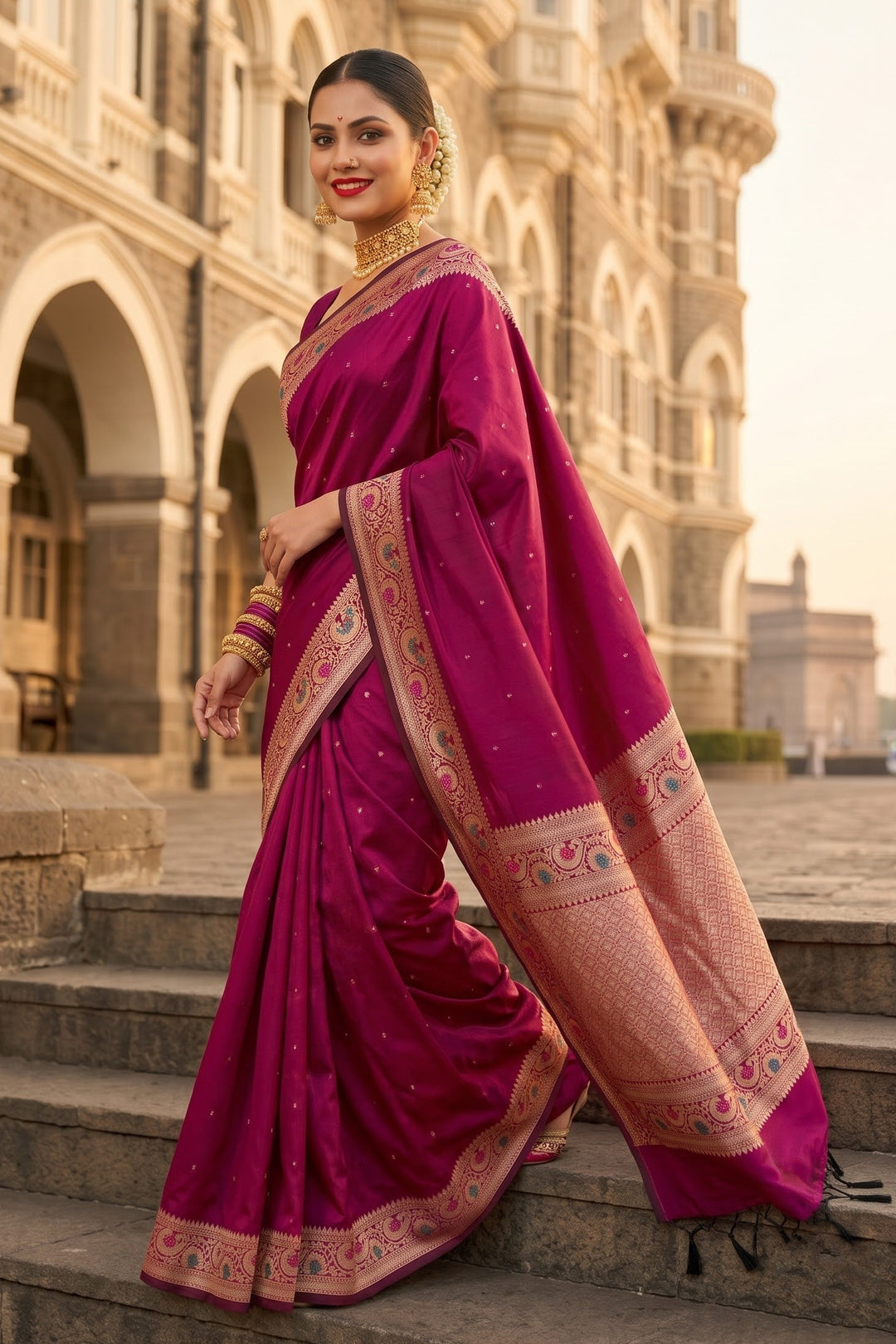 Crown of Desire - Muga Katan Silk Saree
