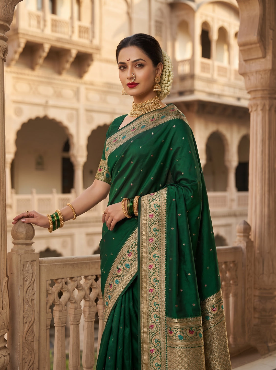 Crown of Desire - Muga Katan Silk Saree