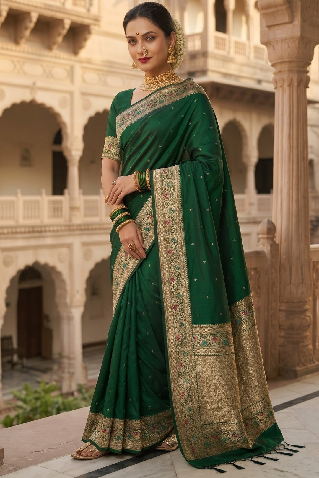 Crown of Desire - Muga Katan Silk Saree
