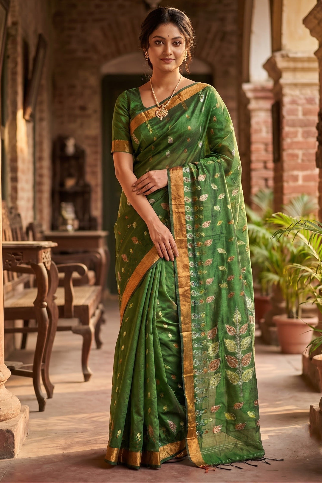 Patrachhaya - Khadi  Cotton Saree
