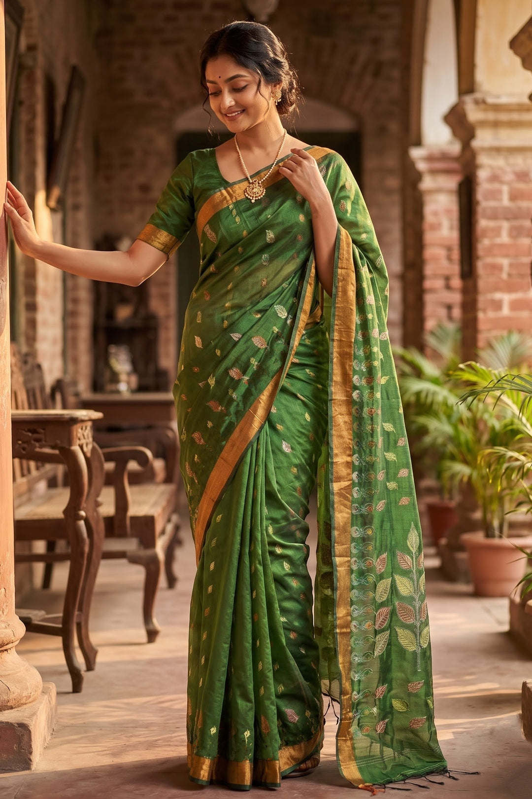 Patrachhaya - Khadi  Cotton Saree