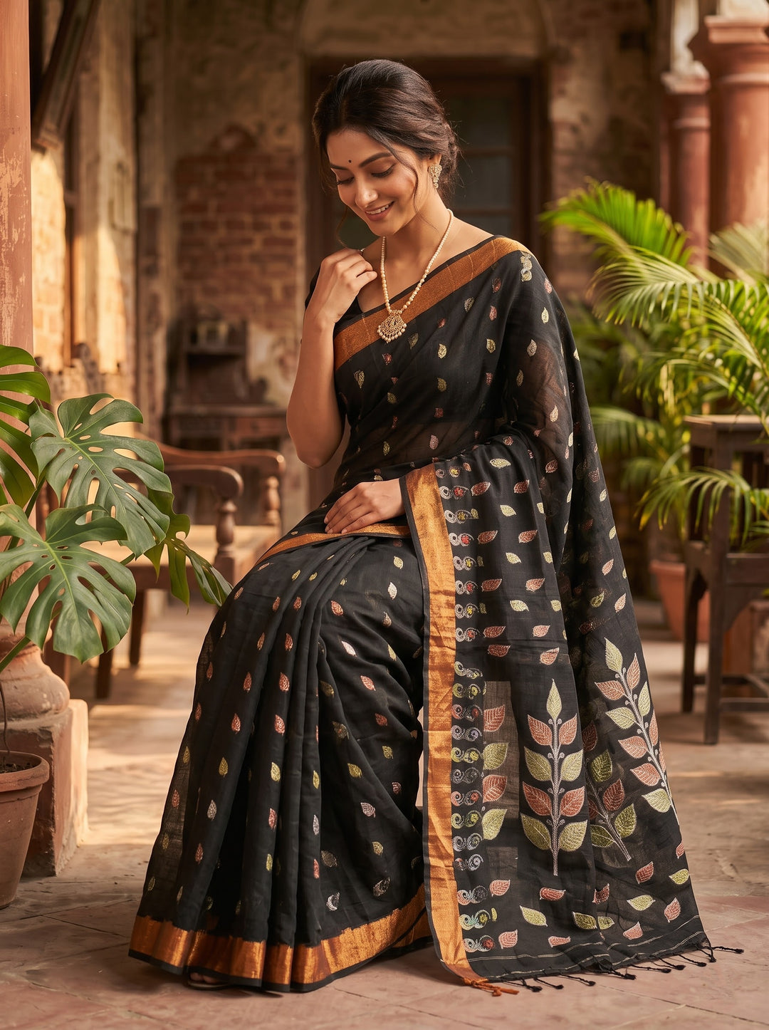 Patrachhaya - Khadi  Cotton Saree