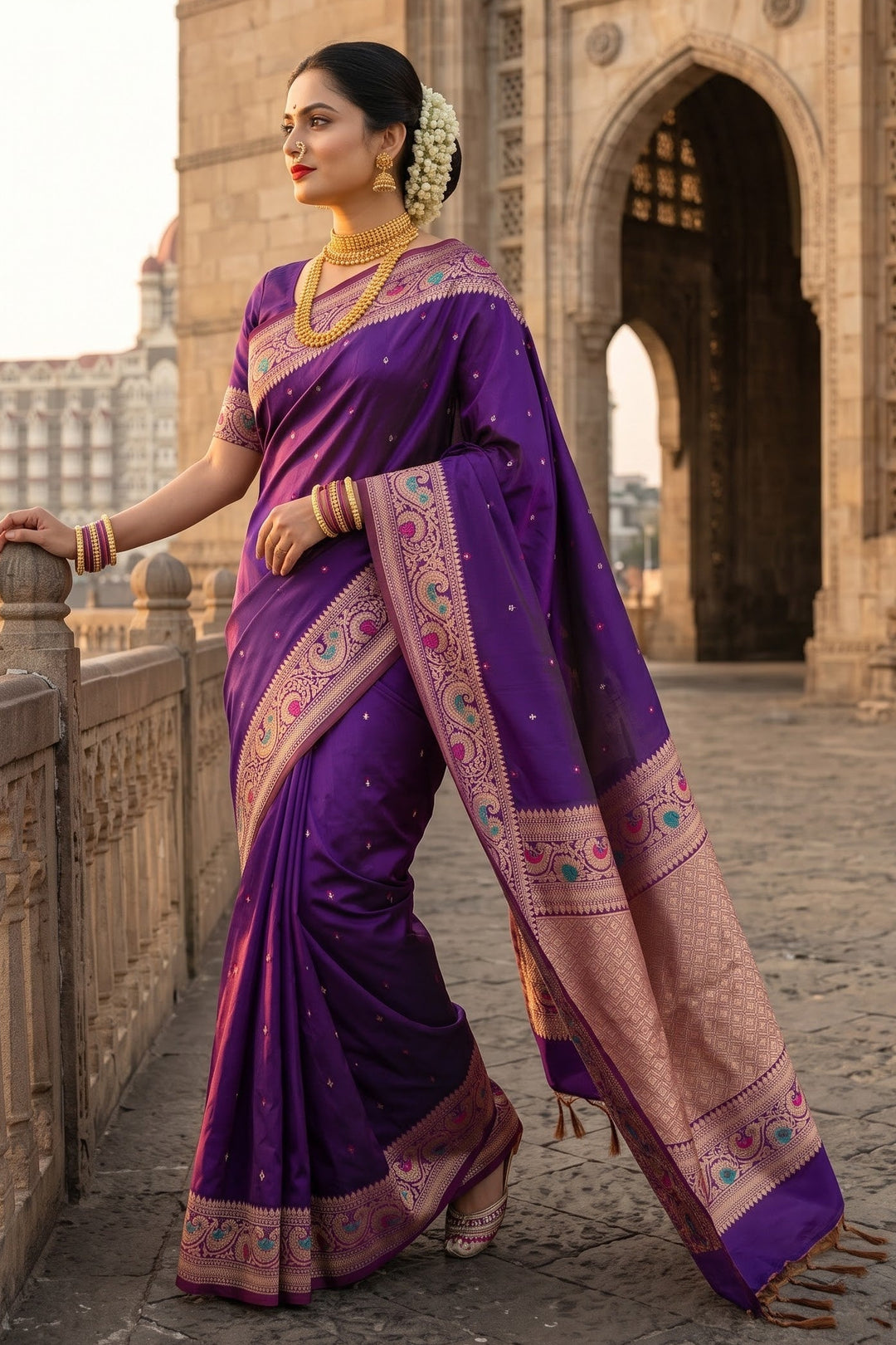 Crown of Desire - Muga Katan Silk Saree