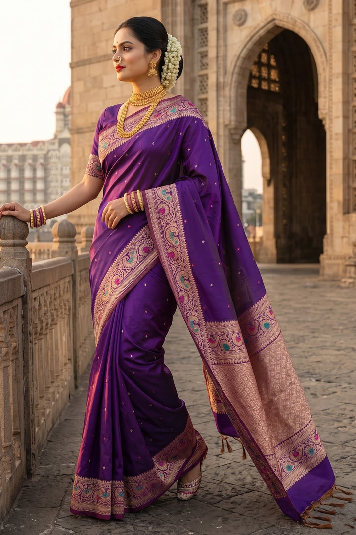 Crown of Desire - Muga Katan Silk Saree