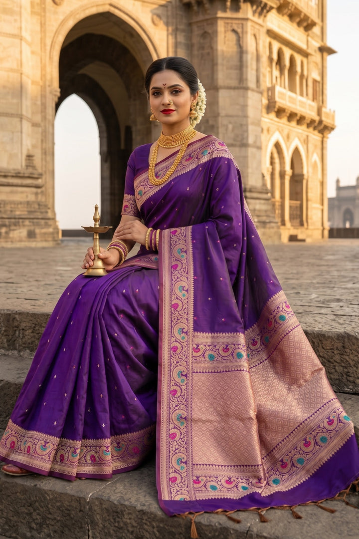 Crown of Desire - Muga Katan Silk Saree