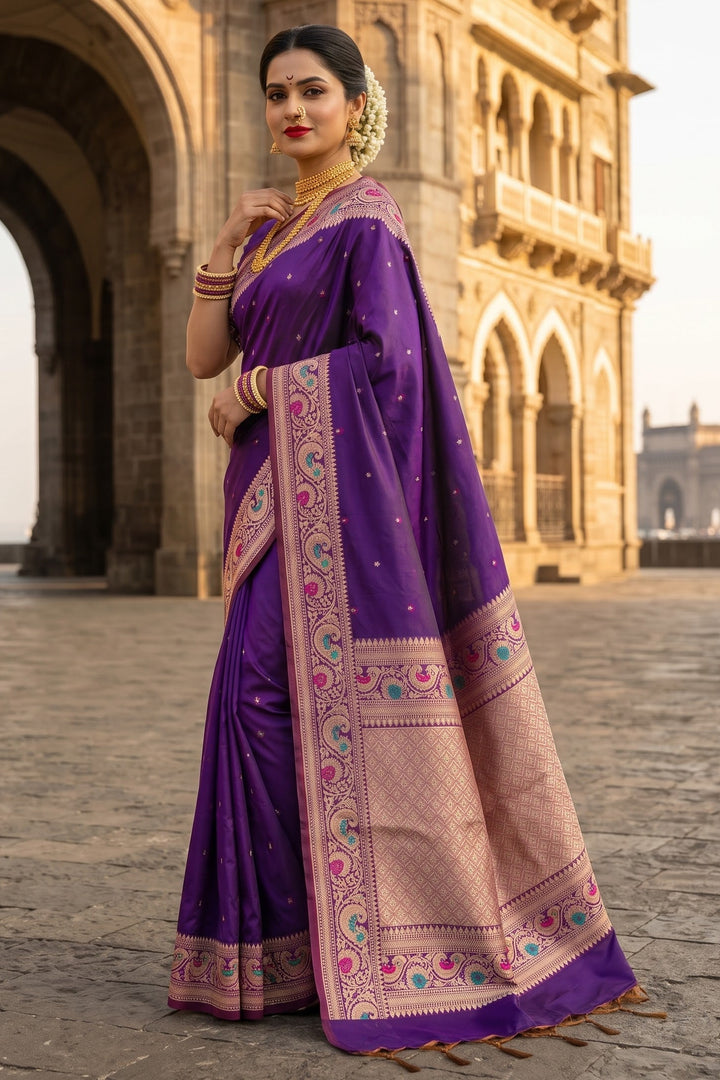 Crown of Desire - Muga Katan Silk Saree