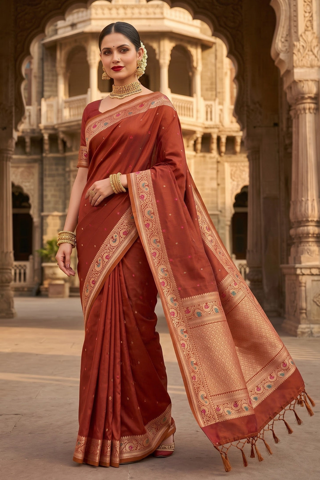 Crown of Desire - Muga Katan Silk Saree