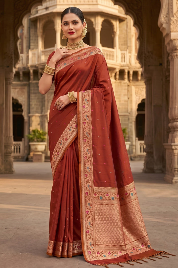 Crown of Desire - Muga Katan Silk Saree