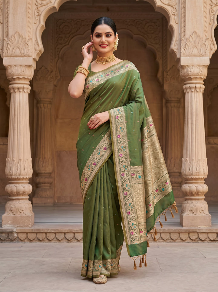 Crown of Desire - Muga Katan Silk Saree
