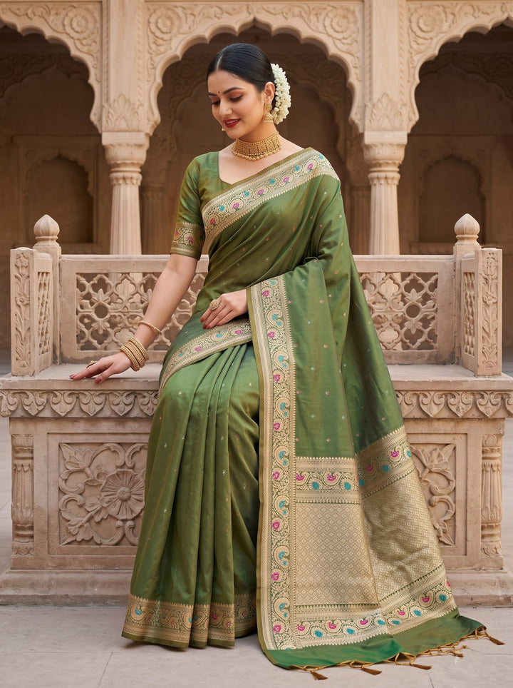 Crown of Desire - Muga Katan Silk Saree