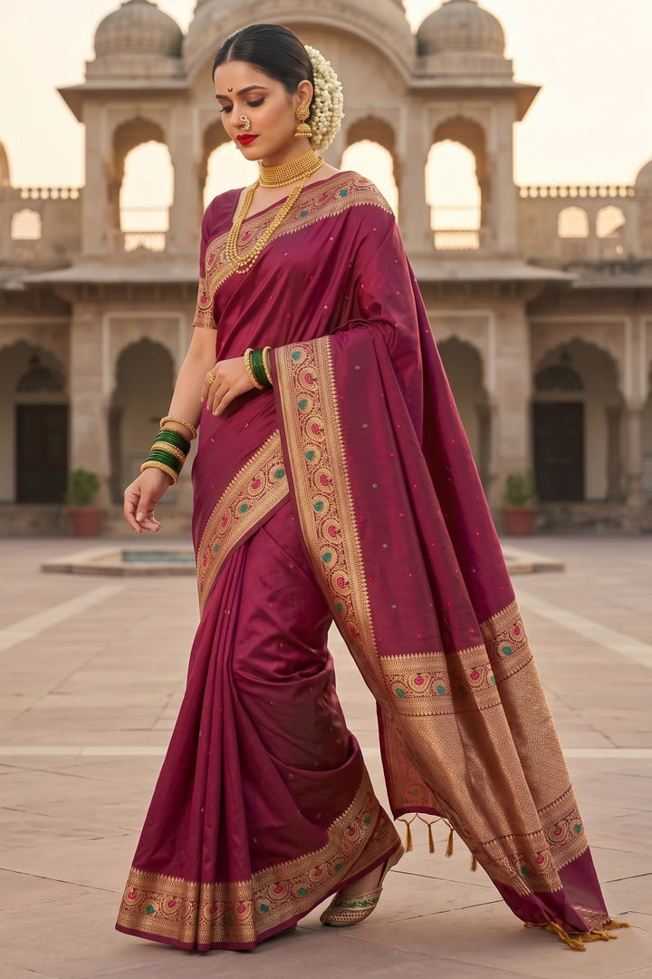 Crown of Desire - Muga Katan Silk Saree