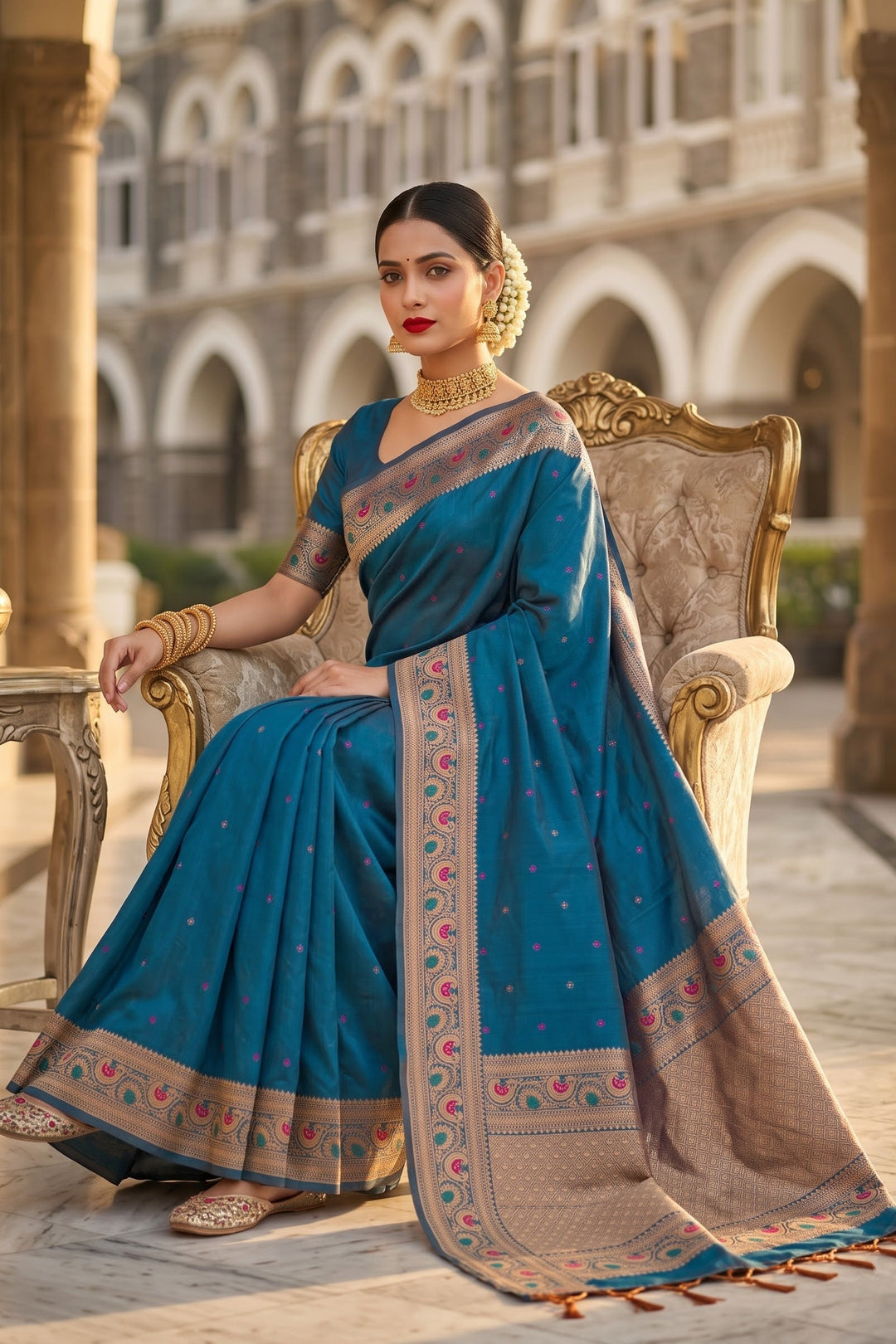 Crown of Desire - Muga Katan Silk Saree
