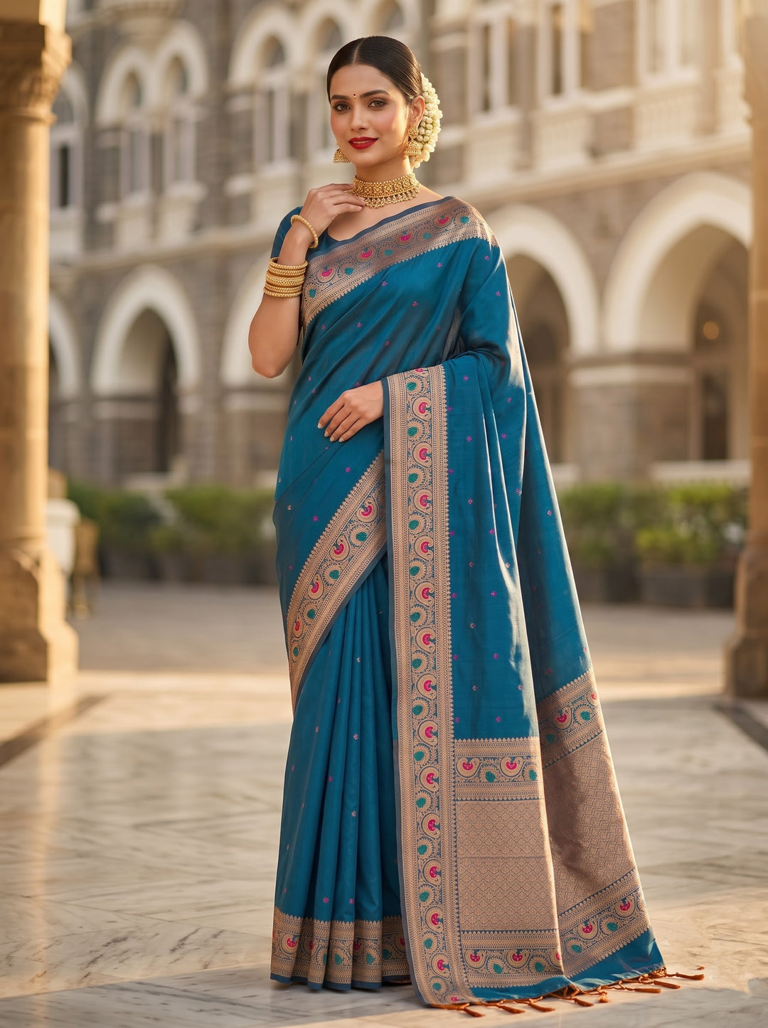 Crown of Desire - Muga Katan Silk Saree