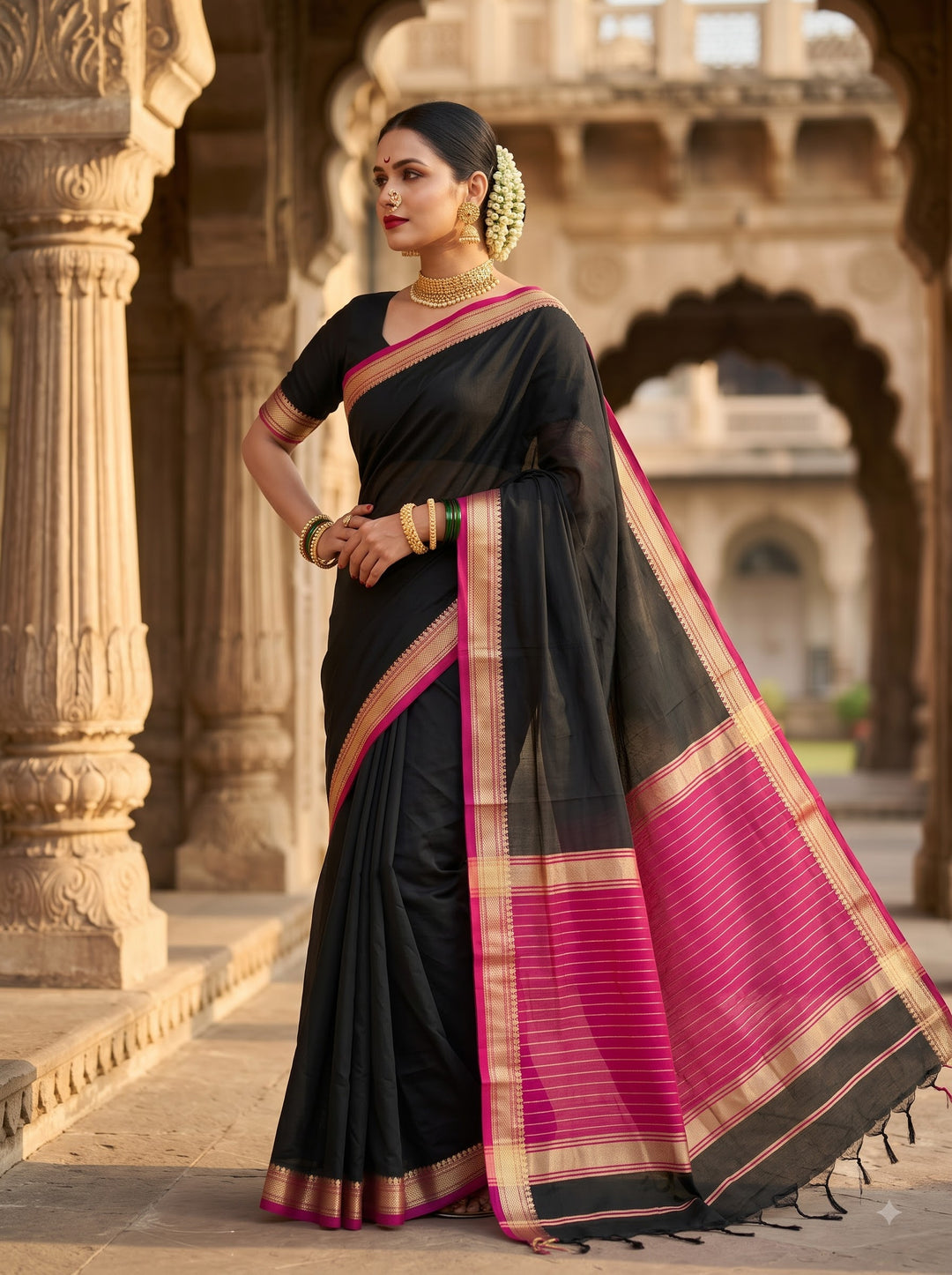 Navi Saaj - Muga Maheswari Cotton Saree