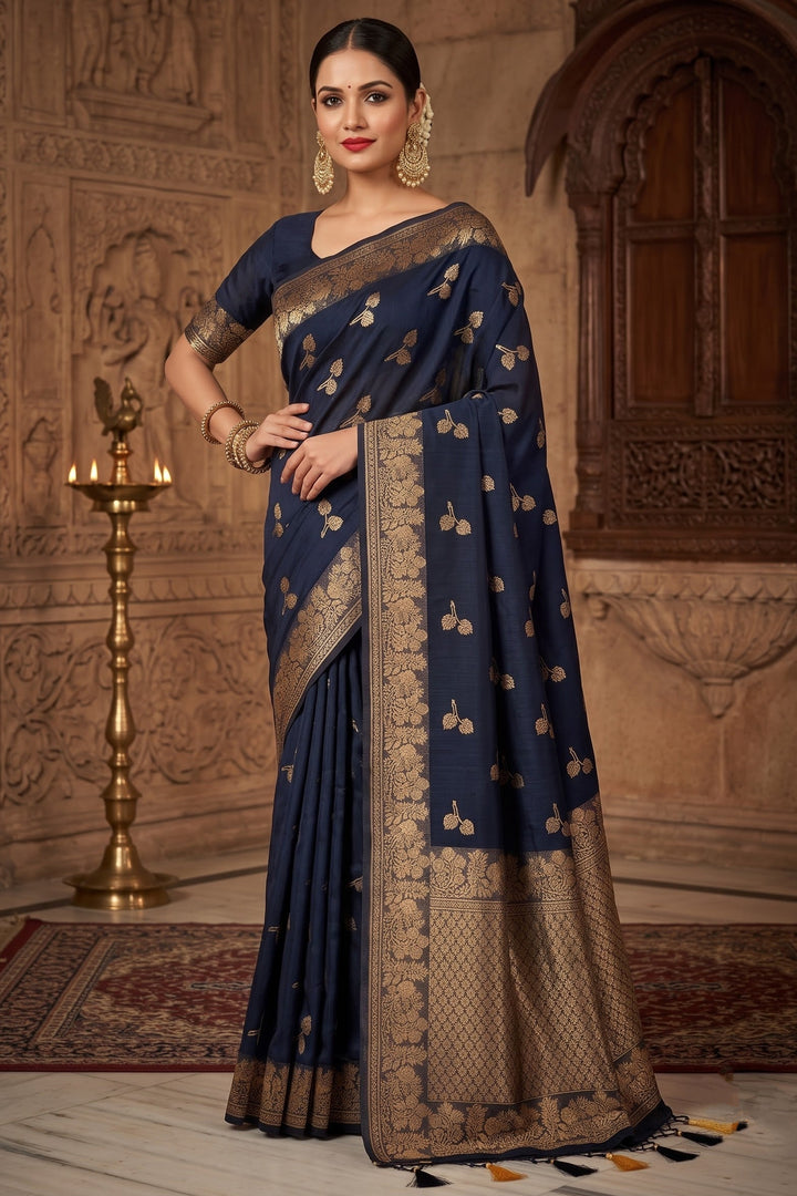 The Road to Starlight- Banarasi Semi Katan Silk Saree