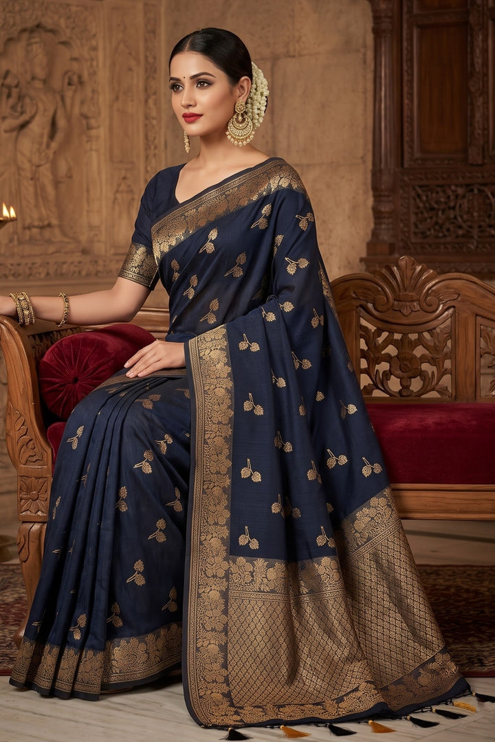 The Road to Starlight- Banarasi Semi Katan Silk Saree