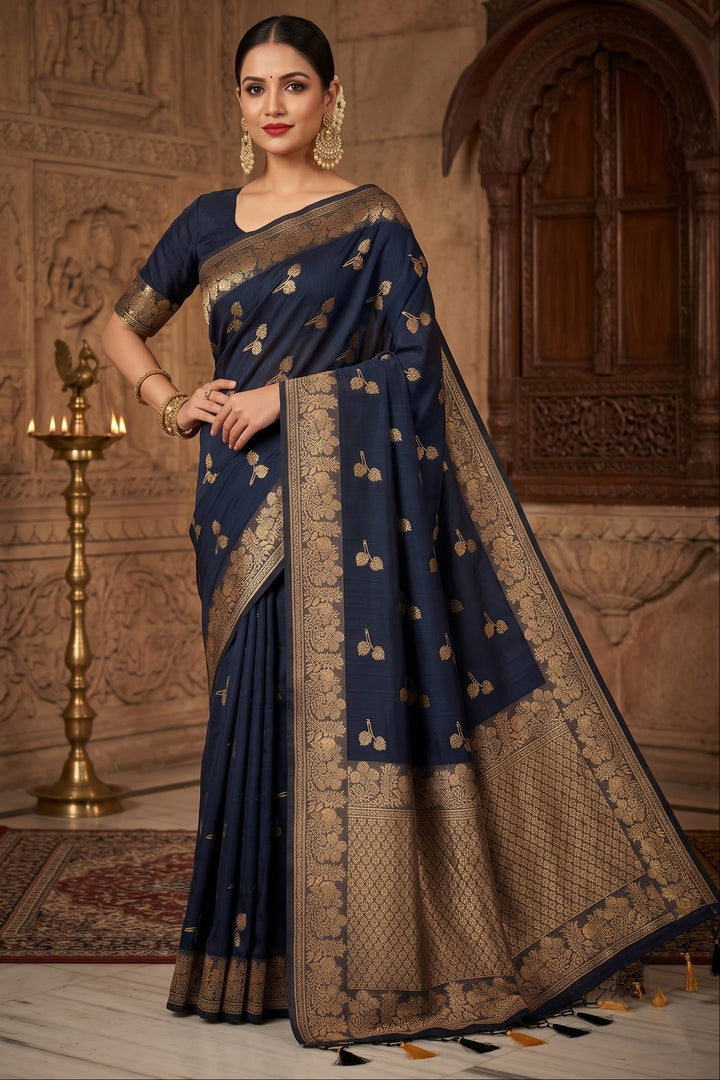 The Road to Starlight- Banarasi Semi Katan Silk Saree