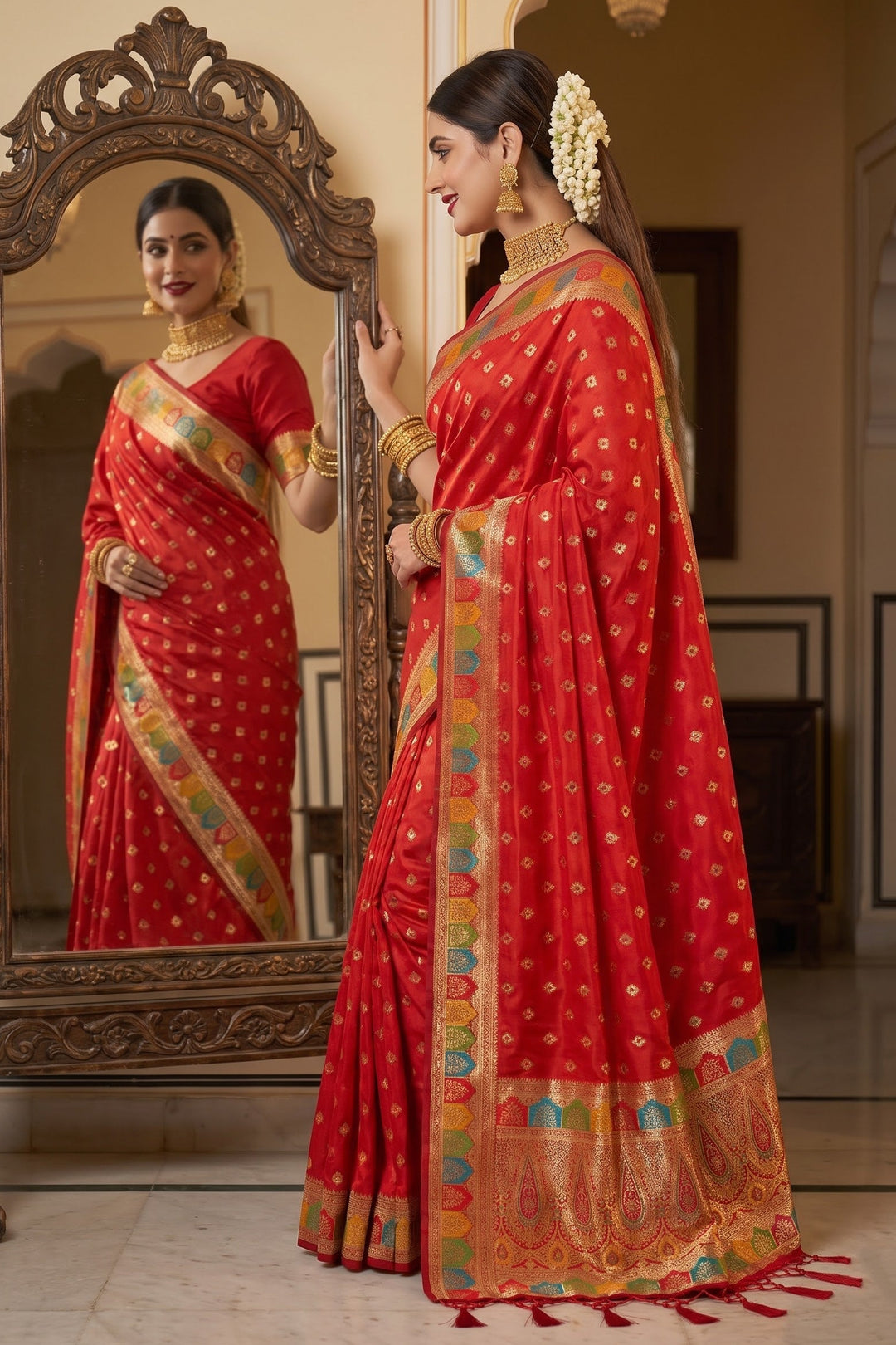 Heartbeat Before Forever-Organza Meenakari Designer Saree