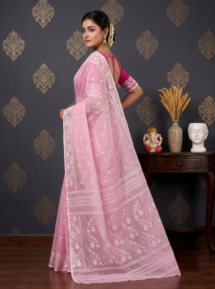 Nirob Rong Karat Dhakai Jamdani Saree