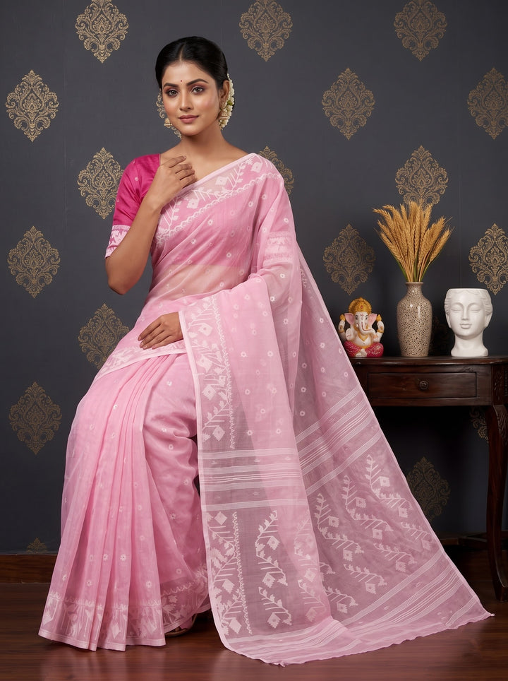 Nirob Rong Karat Dhakai Jamdani Saree