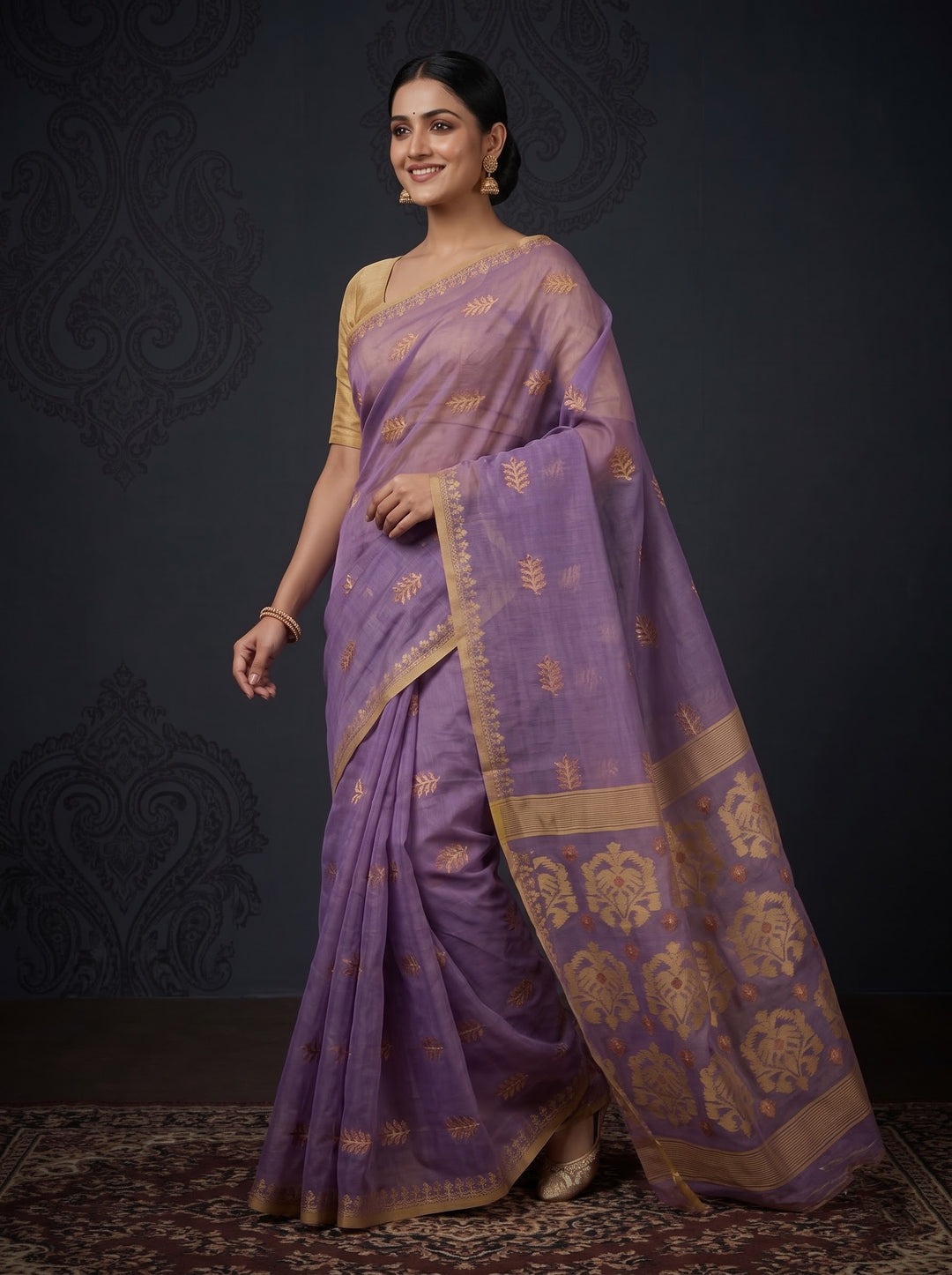Ful Bagan Dhakai Jamdani Saree