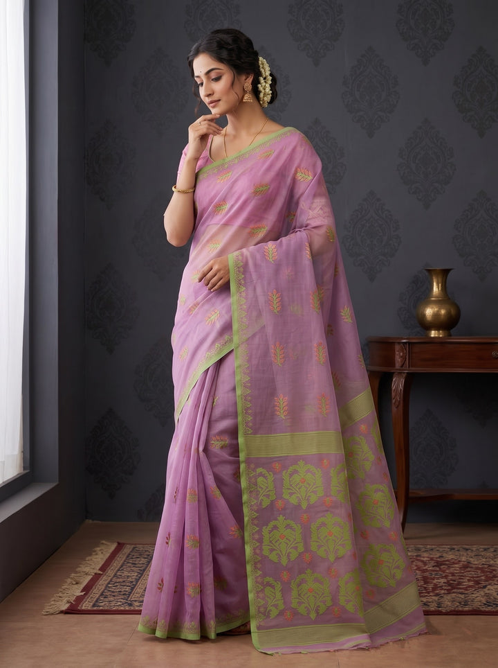Ful Bagan Dhakai Jamdani Saree