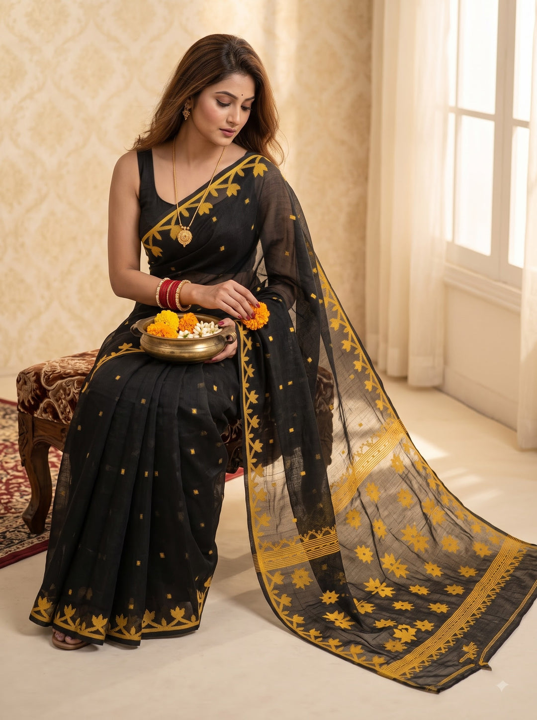 Uro Chithi Dhakai Jamdani Saree