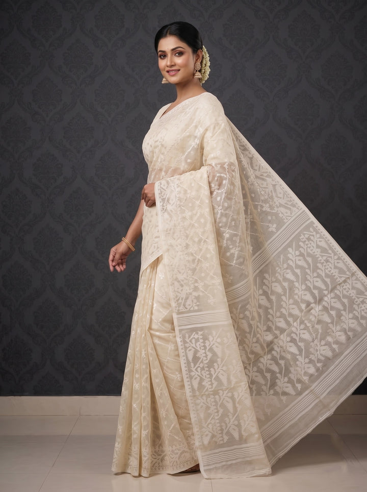 Taantika Karat Dhakai Jamdani Saree