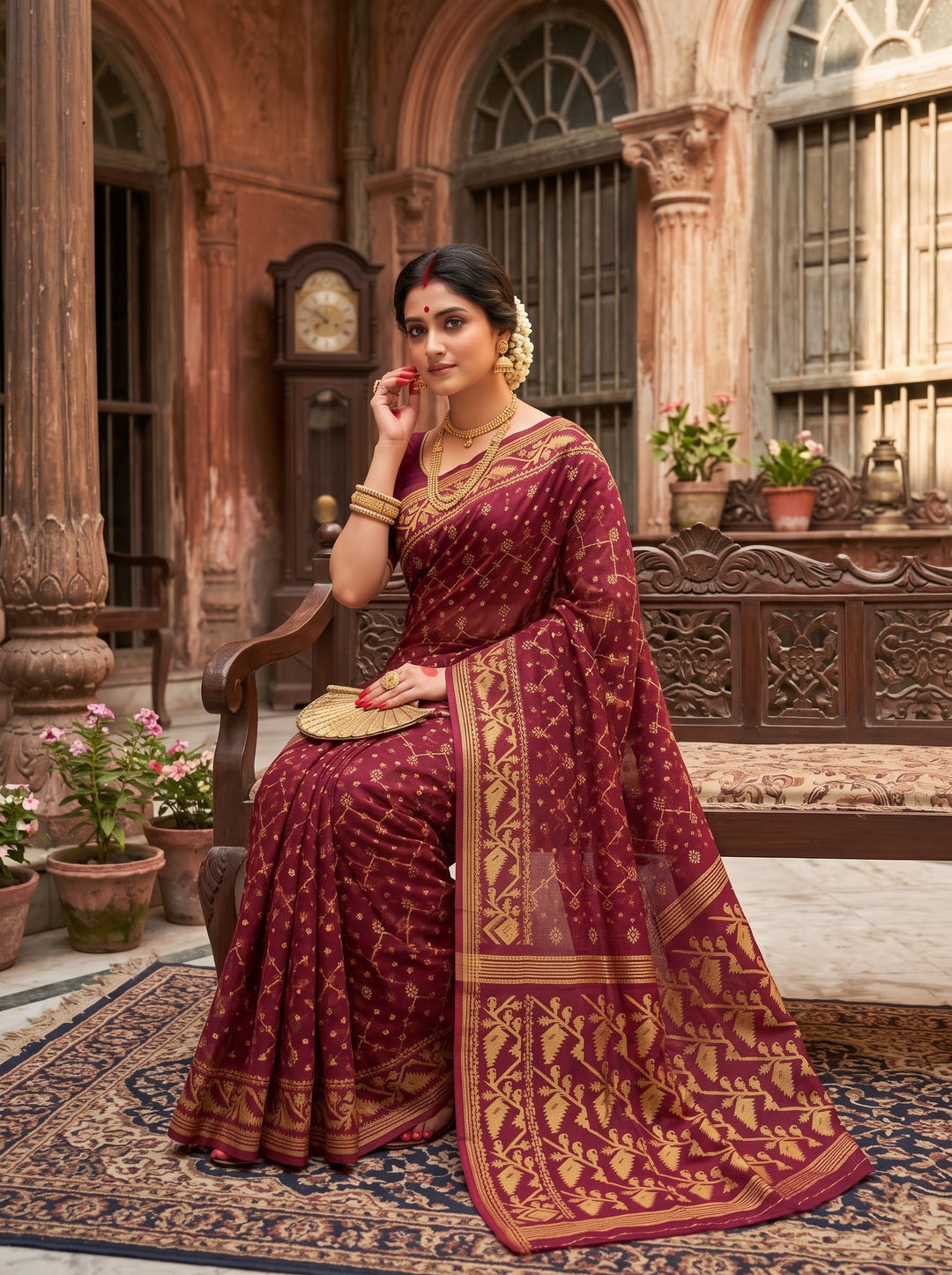 BishnuPriya Dhakai Jamdani Saree