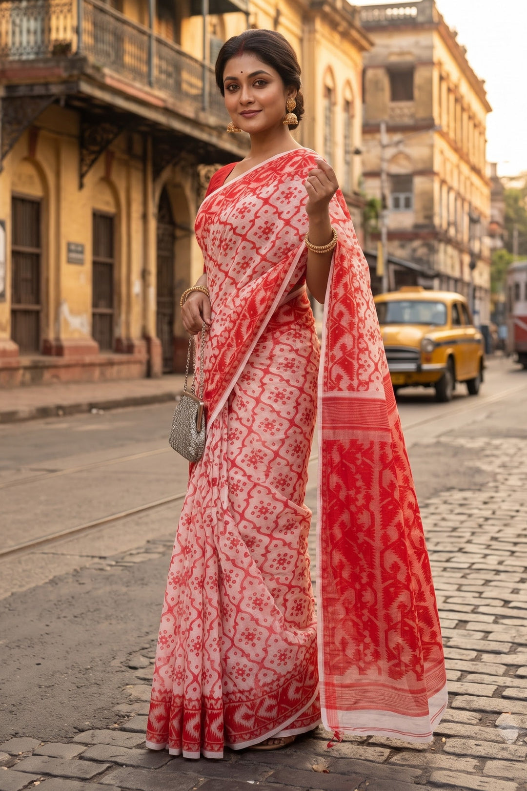Dhruva tara Dhakai Jamdani Saree