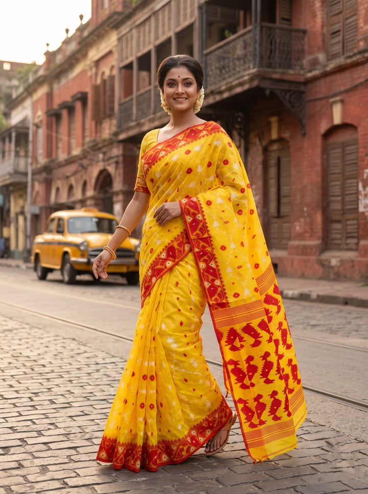 Sindoor Khela Dhakai Jamdani Saree