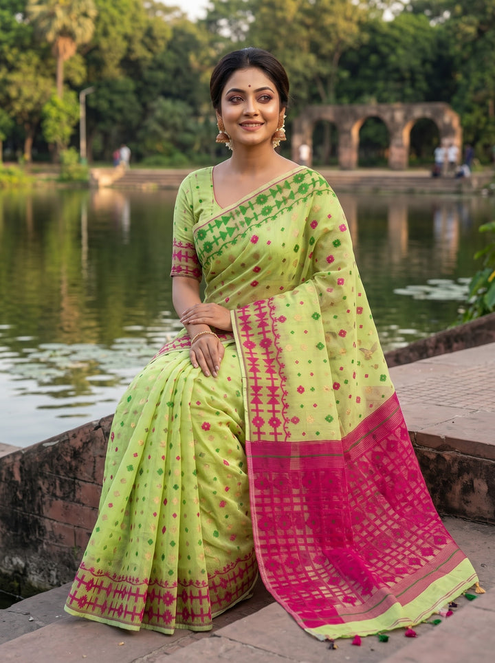 Ganga Jamuna Special Dhakai Jamdani Saree