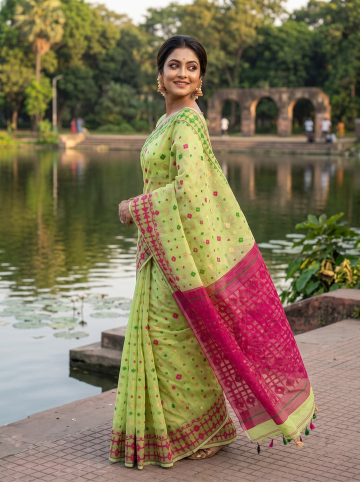 Ganga Jamuna Special Dhakai Jamdani Saree