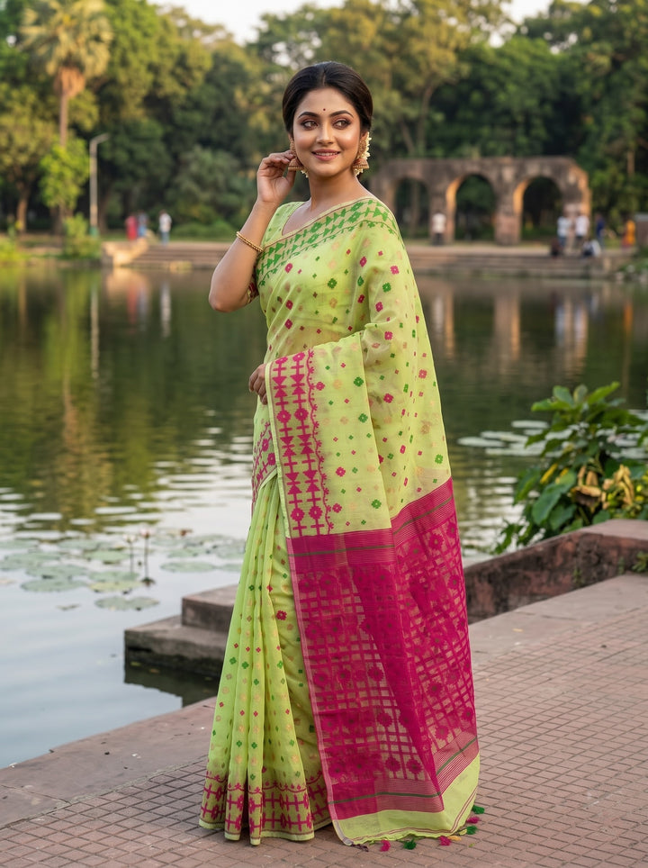 Ganga Jamuna Special Dhakai Jamdani Saree