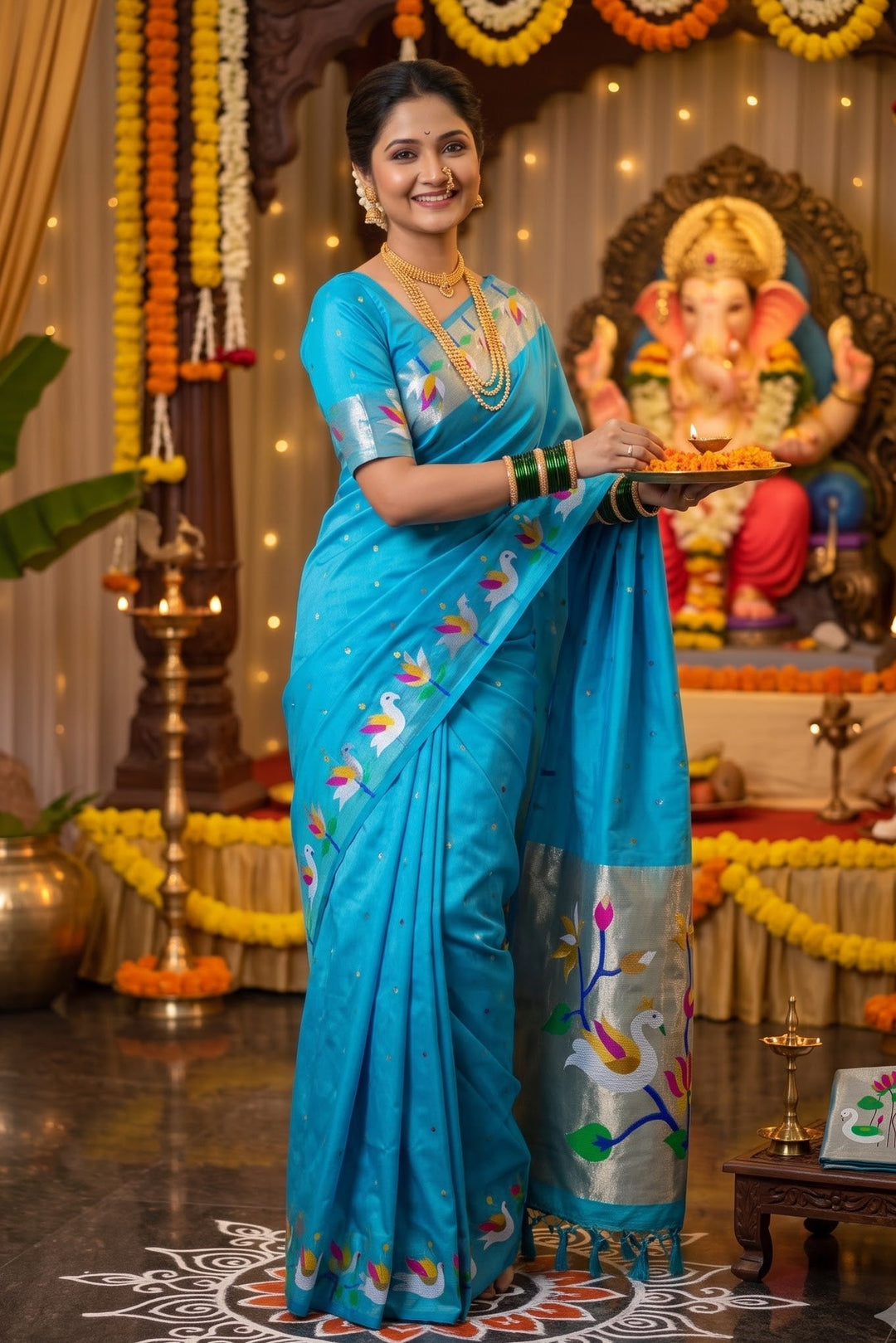 Meherika Khadi Silk Saree With Minakari Zari Border & Designer Zari Pallu