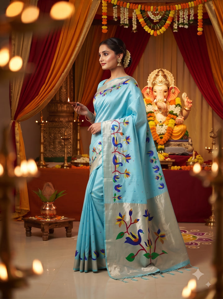 Meherika Khadi Silk (Semi ) Saree With Minakari Zari Border & Designer Zari Pallu