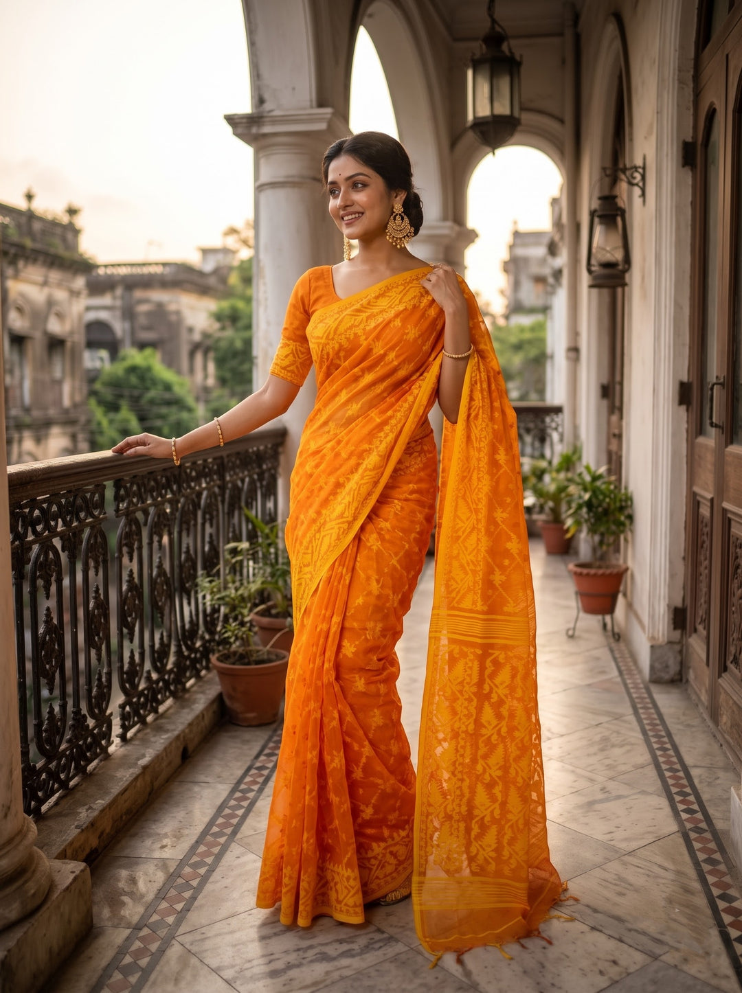 Taantika Karat Dhakai Jamdani Saree