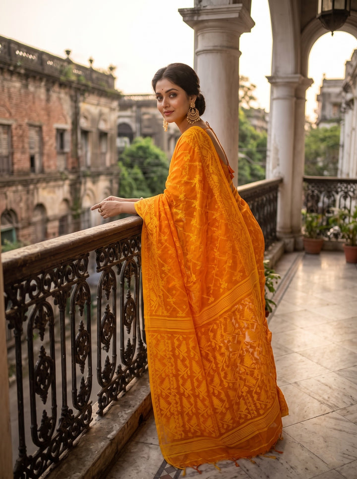 Taantika Karat Dhakai Jamdani Saree