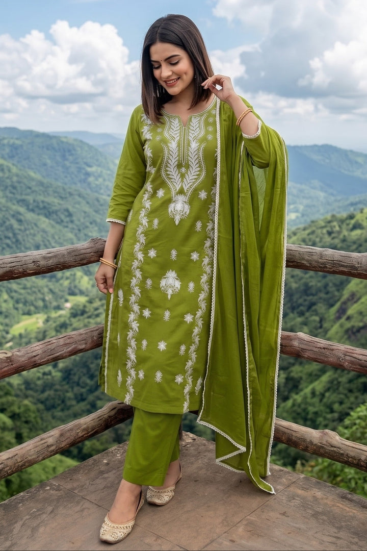 The One and Only - Chikankari Embroidered Cotton Kurti Set