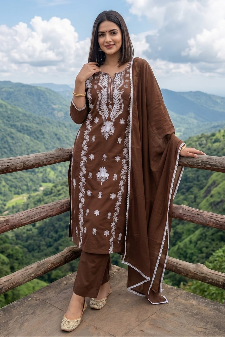 The One and Only - Chikankari Embroidered Cotton Kurti Set
