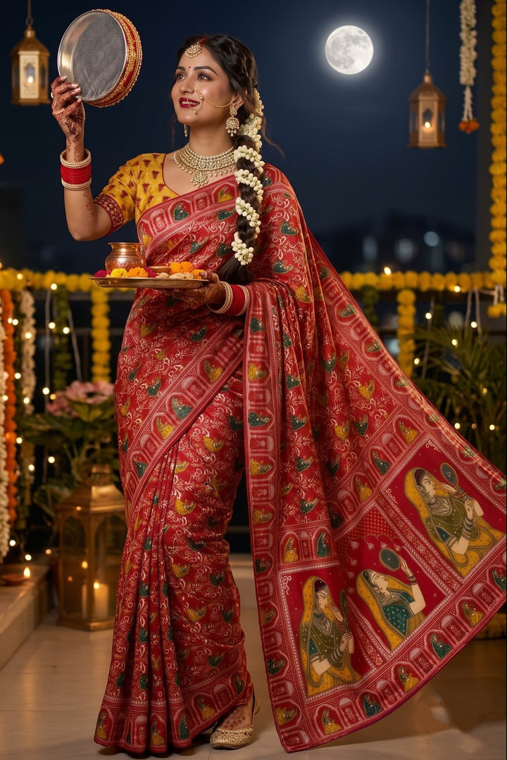 Love in Reflection - Chinnon Silk Mirrorwork Saree