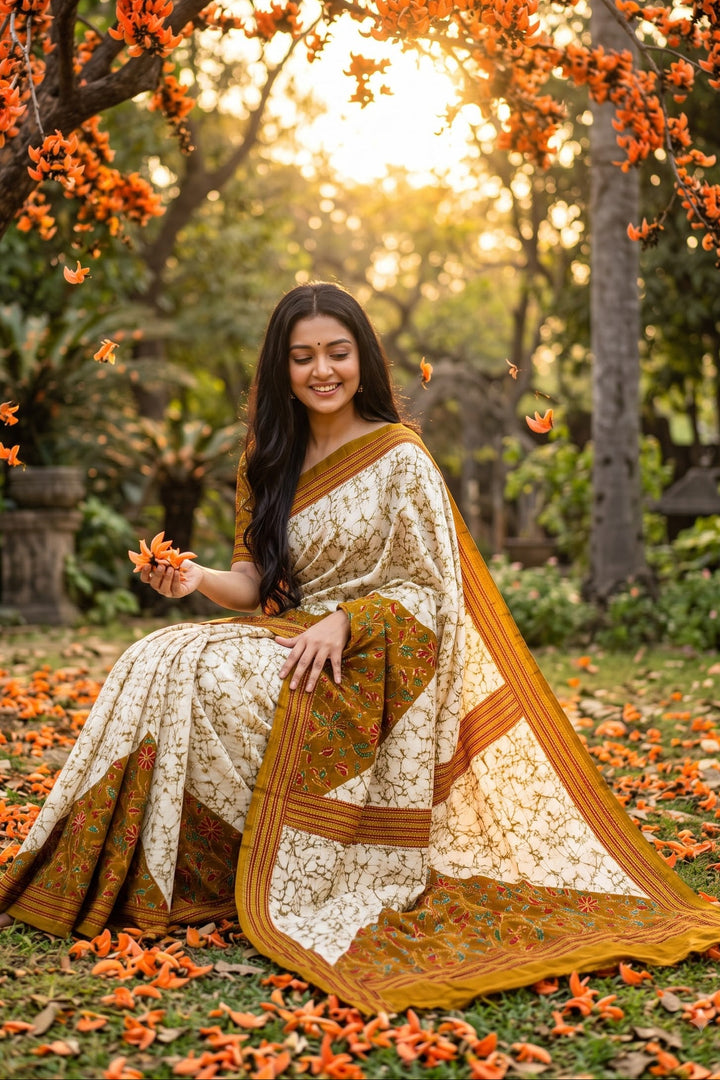Trikon Ranga Fancy Silk Saree