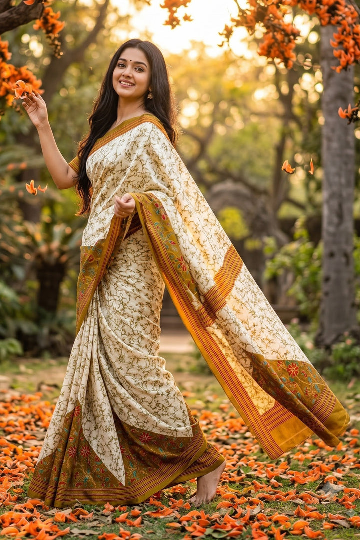 Trikon Ranga Fancy Silk Saree