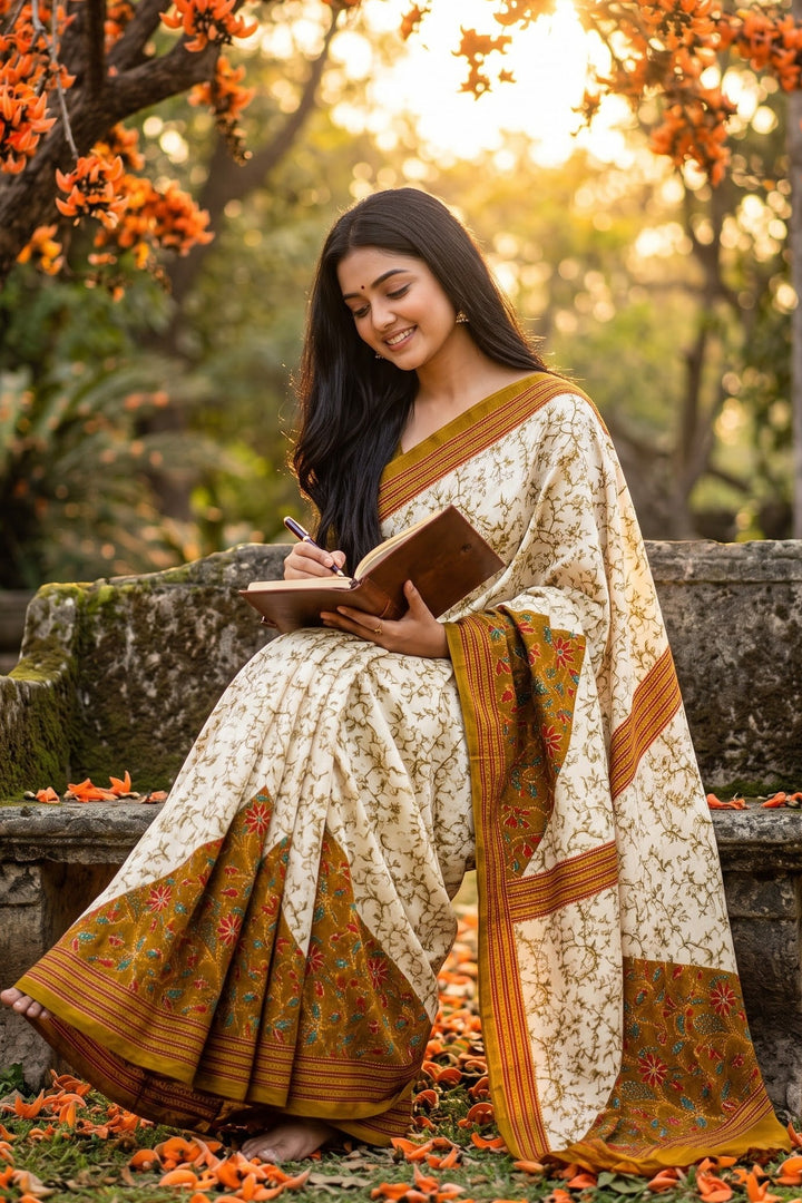 Trikon Ranga Fancy Silk Saree