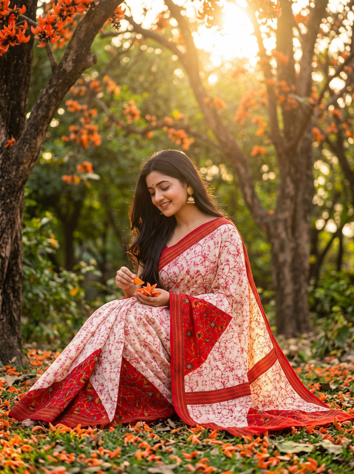 Trikon Ranga Fancy Silk Saree
