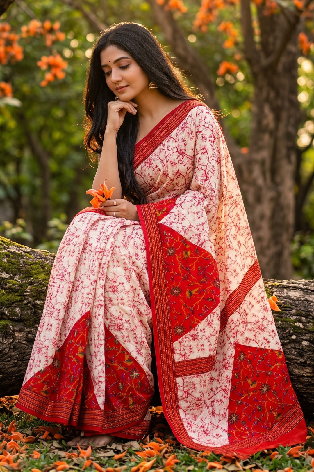 Trikon Ranga Fancy Silk Saree