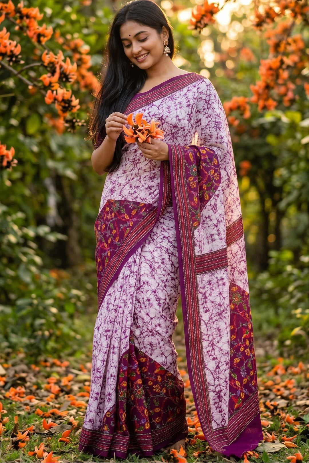 Trikon Ranga Fancy Silk Saree